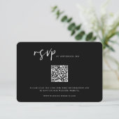 Moody Tropics Wedding QR Code RSVP Karte (Stehend Vorderseite)