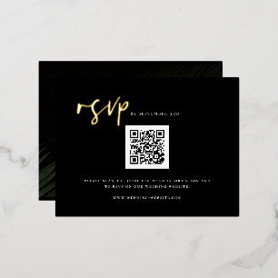 Moody Tropics Wedding QR Code UAWG Foil Card Folie Einladungspostkarte