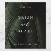 Moody Tropics Wedding Weinetikett (Einzelnes Label)