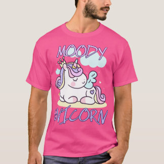 Moody unicorn Niedliches kleines Einhorn Ruhe, das T-Shirt