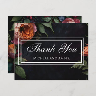 Moody Vintag Elegant floral Danke Karte