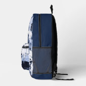 Moody Vintag Owls Navy und Blue Monogram Bedruckter Rucksack (Rechts)