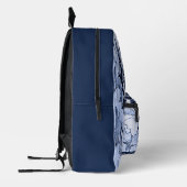 Moody Vintag Owls Navy und Blue Monogram Bedruckter Rucksack (Links)