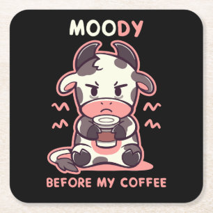 MOOdy vor meinem Kaffee Rechteckiger Pappuntersetzer