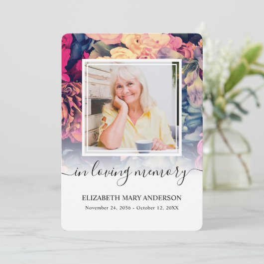 Moody Watercolor Beileid Beerdigungskarte Dankeskarte (Stehend Vorderseite)