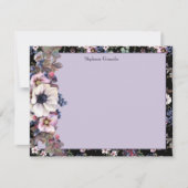 Moody Watercolor Floral Black Pink Personalisiert Mitteilungskarte (Vorderseite)