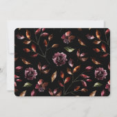 Moody Watercolor Florals Black Save the Date (Rückseite)