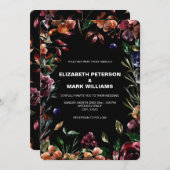 Moody Watercolor Florals Frame Wedding Einladung (Vorne/Hinten)