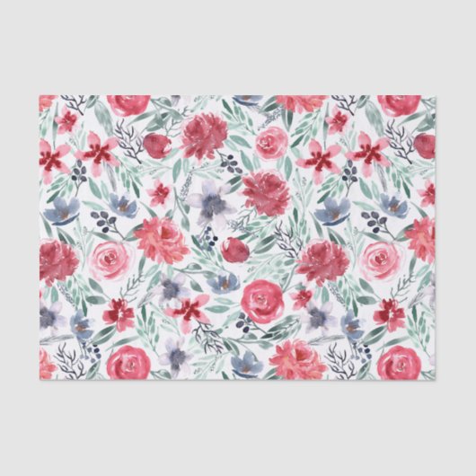 Moody Watercolor Florals Seidenpapier (Vorderseite)