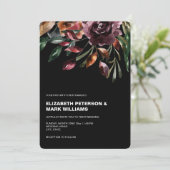 Moody Watercolor Florals Wedding Einladung (Stehend Vorderseite)