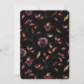 Moody Watercolor Florals Wedding Einladung (Rückseite)