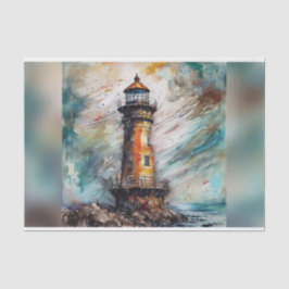 Moody Watercolor Lighthouse Decoupage Paper Seidenpapier