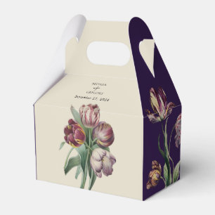Moody Watercolor Lila Tulips Gastgeschenk Hochzeit Geschenkschachtel