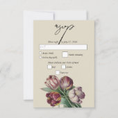 Moody Watercolor Lila Tulips Hochzeit RSVP Karte (Vorderseite)