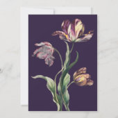 Moody Watercolor Lila Tulips Hochzeit Save The Date (Rückseite)