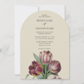 Moody Watercolor Lila Tulips Hochzeitsplatz Einladung (Vorderseite)