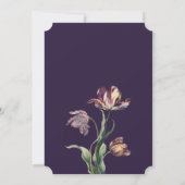 Moody Watercolor Lila Tulips Wedding Simple Einladung (Rückseite)
