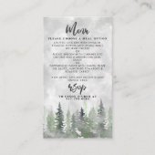 Moody Watercolor Pine Tree Forest Wedding Detail Begleitkarte (Vorderseite)