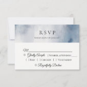 Moody Watercolor Wash Wedding RSVP (Vorderseite)