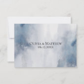Moody Watercolor Wash Wedding RSVP Karte (Rückseite)