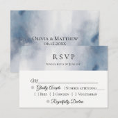 Moody Watercolor Wash Wedding RSVP Karte (Vorne/Hinten)