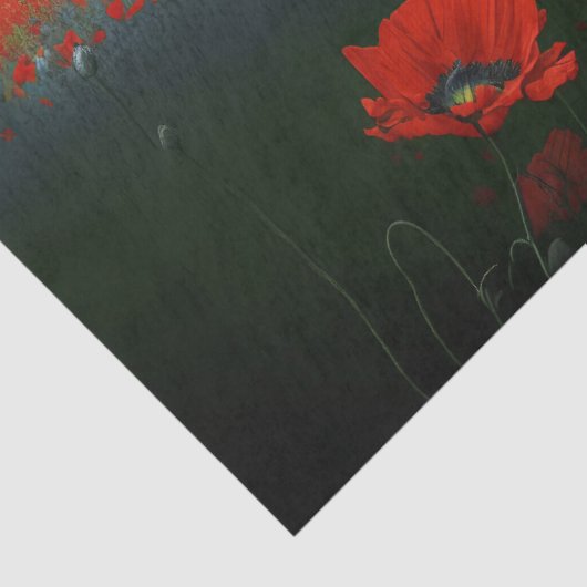 Moody Weather Barn and Poppies Seidenpapier (Detail)