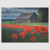 Moody Weather Barn and Poppies Seidenpapier (Vorderseite)