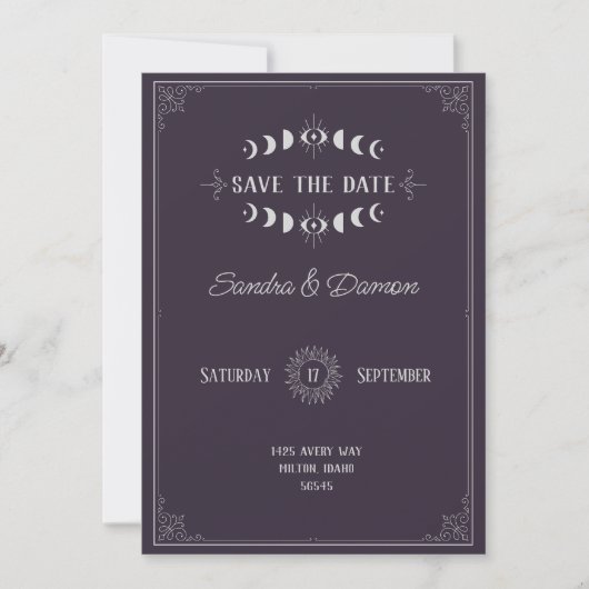 Moody Wedding Save the Date (Vorderseite)