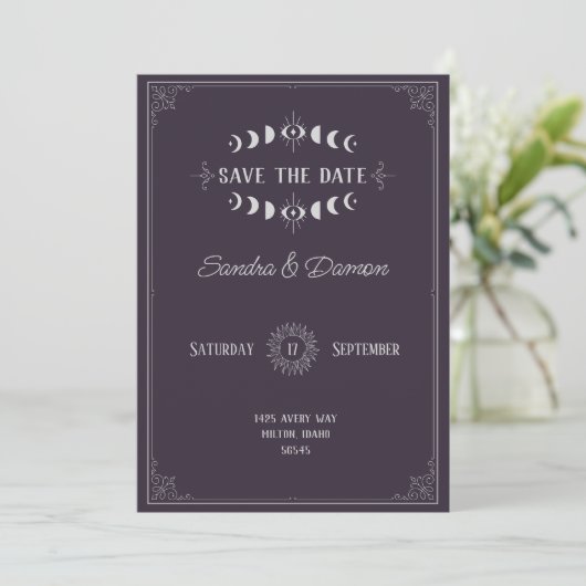Moody Wedding Save the Date (Stehend Vorderseite)
