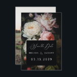 Moody White Peony Blush Rose Save The Date<br><div class="desc">Moody white peony floral Hochzeitssuite inspiriert von holländischen Stilen.</div>