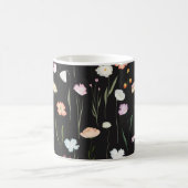 Moody Wildblumen Black Floral Pattern Kaffeetasse (Mittel)