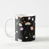 Moody Wildblumen Black Floral Pattern Kaffeetasse (Links)