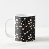 Moody Wildblumen Black Floral Pattern Kaffeetasse (Links)