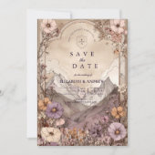 Moody Wildflower Mountain Wedding Save The Date (Vorderseite)