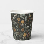 Moody Winter Botanical Custom Weihnachtsfeiertag Pappbecher (Rückseite)