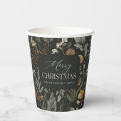 Moody Winter Botanical Custom Weihnachtsfeiertag Pappbecher (Vorderseite)