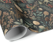 Moody Winter Botanical Pattern Christmas Geschenkpapier (Rolleneckpunkt)
