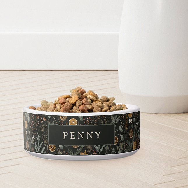 Moody Winter Botanical Pattern Personalisiert Napf (Von Creator hochgeladen)