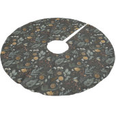 Moody Winter Botanical Pattern Polyester Weihnachtsbaumdecke (Schrägansicht)