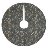 Moody Winter Botanical Pattern Polyester Weihnachtsbaumdecke (Vorderseite)