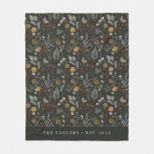 Moody Winter botanisch Personalisiert Fleecedecke (Vorderseite)