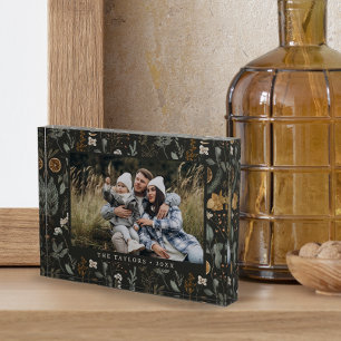 Moody Winter botanisch Personalisiert Fotoblock