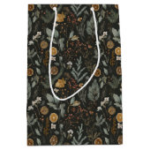 Moody Winter Botanischer Weihnachtsfeiertag Mittlere Geschenktüte (Vorderseite)