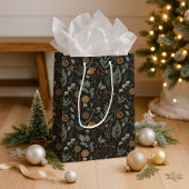 Moody Winter Botanischer Weihnachtsfeiertag Mittlere Geschenktüte