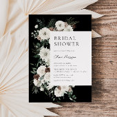 Moody Winter Floral Brautparty Einladung