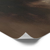 Moody Winter Forest Wall Art, Moonlit Snowy Poster (Ecke)