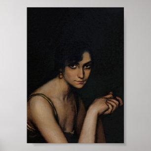 Moody Woman Portrait Vintag Art Poster