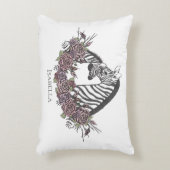 Moody Zebra Safari Hand-Drawn Mauve Accent Dekokissen (Vorderseite(Vertikal))