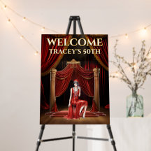 Moodys rotes Gold Gatsby Karneval Willkommensschil