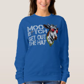 Mooe raus aus dem Hasen Funny Cow mit Brille Sweat Sweatshirt (Vorderseite)